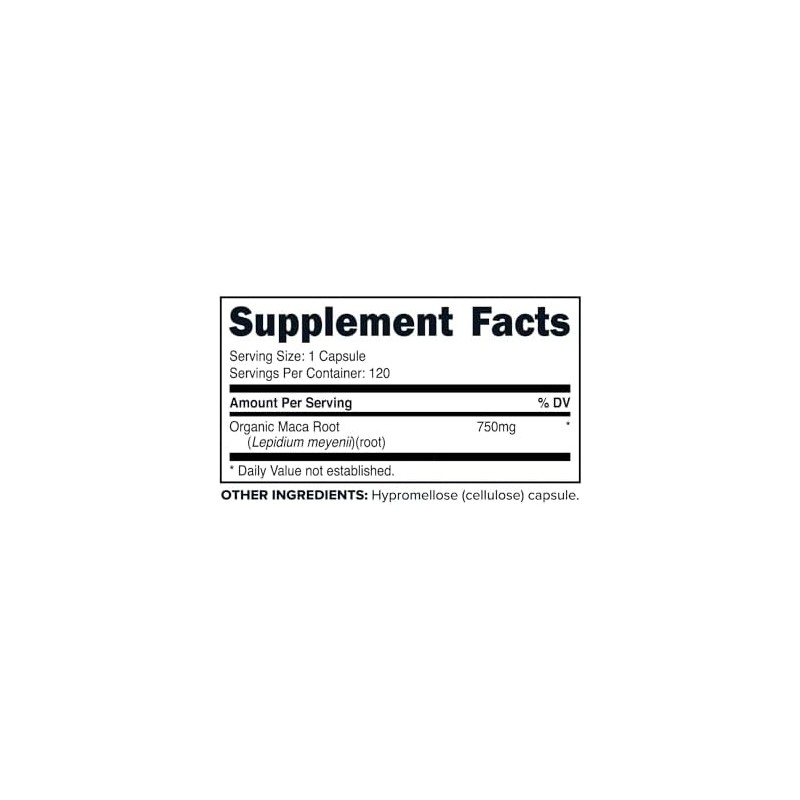 Primaforce Cápsulas De Raíz De Maca Orgánica (750 Mg) (120