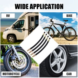 X AUTOHAUX 4pcs Tire Valve Extension Stem Adaptor Tool Flexible Dual Valve Stem Extender Pipes 21cm / 8.3" for Car Truck Bike Trailer RV Portable Air Compressor