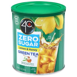 4C Zero Sugar Powdered Drink Mix Cannisters, Green Tea 3 Pack, 22 Quarts, Family Sized Cannister, Low Calorie, Thirst Quenching Flavors