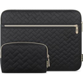 DOMISO 14 inch Laptop Sleeve for MacBook Pro 14 inch M3/M4 & MacBook Air Protective Case with Small Accessory Pouch, Black