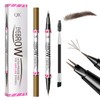 Dual-Ended Eyebrow Pencil - Waterproof, Ultra Fine With Two Micro-Fork