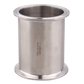 DERNORD Sanitary Spool Tube with Clamp Ends,Stainless Steel 304 Seamless Round Tubing with 3 Inch Tri Clamp Ferrule Flange (Tube Length: 4 Inch /102MM)
