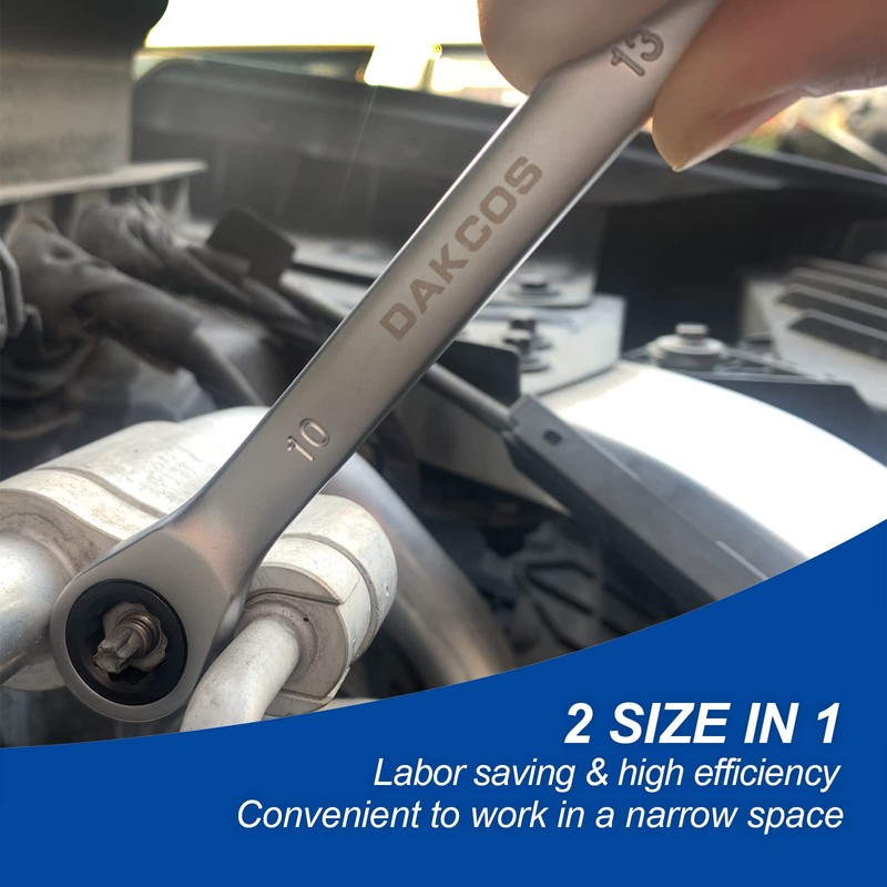 DAKCOS 2 in 1 Ratchet Wrench 10 x 13 mm