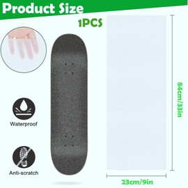 PMELCXD Transparent Skateboard Grip Tape - Clear Grip for All Skateboards & Scooters - Enhance Safety & Control