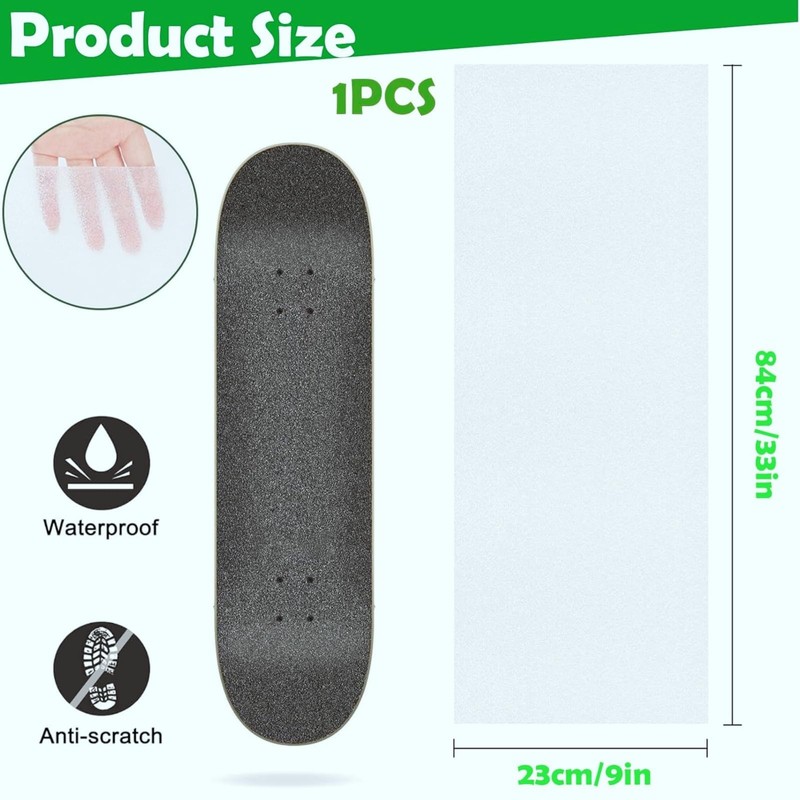 PMELCXD Transparent Skateboard Grip Tape - Clear Grip for All