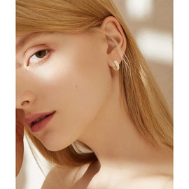 CiNily Gold Small Hoop Earrings for Women Men Huggie Earrings Opal Hinged Hoop Earrings 14K Yellow Gold Plated Dainty Earrings