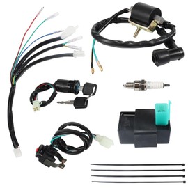 Ignition Coil Wiring Loom Harness Kill Switch Cdi Box Spark Plug Rebuild Kit for Chinese ATV kazuma Tao Tao SSR 50-125cc Kick Start Engine Dirt Pit Bike Motorcycle Parts