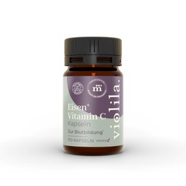 violila. Eisen⁺ Vitamin C Kapseln | Unterstützt Blutbildung & Immunsystem | 5 mg Eisen & 20 mg Vitamin C pro Kapsel | Synergistische Wirkung | 100% vegan | 1 Kapsel täglich