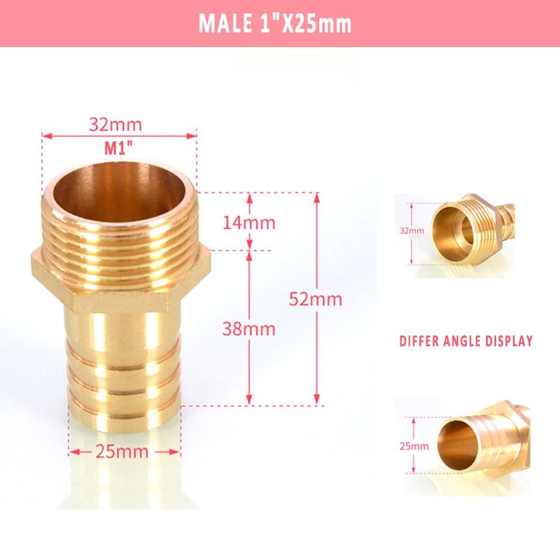 Male BSP Thread 1" Male Thread Pipe Fitting 25 mm