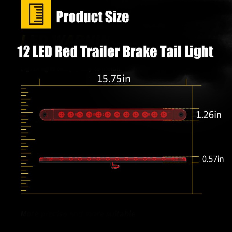 PerfecTech 12 LED Red Trailer Brake Tail Light, 2 Pack