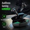 Auriculares Inalámbricos Bluetooth con Estuche de Carga, LED Verde, Negro