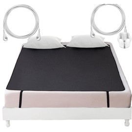 VigorVortex Grounding mat Breathable for better sleep Earthing Therapy pad Conductive Carbon Leatherette with 15ft Grounding Cord and a Grounding Wire with Two Snaps 55x71in