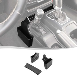 Voodonala for Jeep JL 2018-2024 Center Gear Storage Box Updated Plug-in Gear Storage Tray Compatible with Jeep Wrangler JL JLU Gladiator JT 4XE 2018-2024(ABS,Black,3pcs/Set)