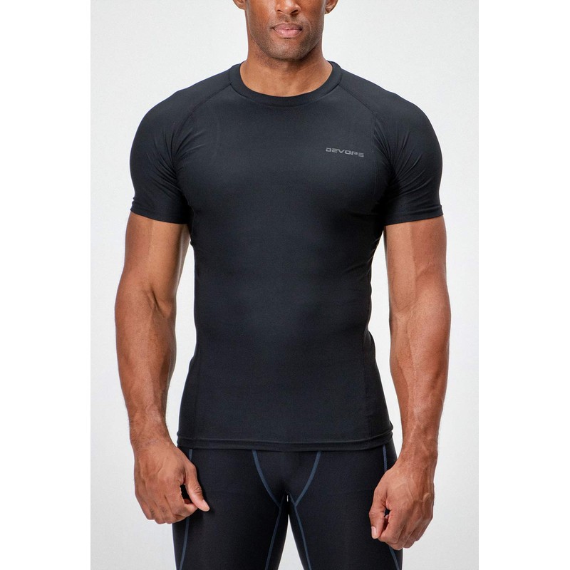 DEVOPS 2~3 Pack Men's Athletic Short Sleeve Compression Shirts