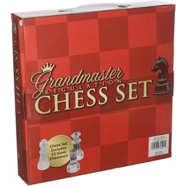 Elegant Glass Chess Set, Board Games, Great for Prizes (10" Glass Chess Set)