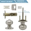 Gobrico Brushed Nickel Round Door Knobs for Bedroom Bathroom,Stainless Steel
