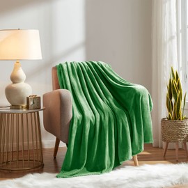 KMUSET Fleece Blanket Twin Size Emerald Lightweight Super Soft Cozy Luxury Bed Blanket Microfiber