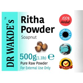 DR WAKDE'S Ritha Powder (Indian Soapnut | Sapindus trifoliatus) -500g (1.1lb) | Pure, Raw & Dried Powder | Ayurvedic Herb | Vegan |