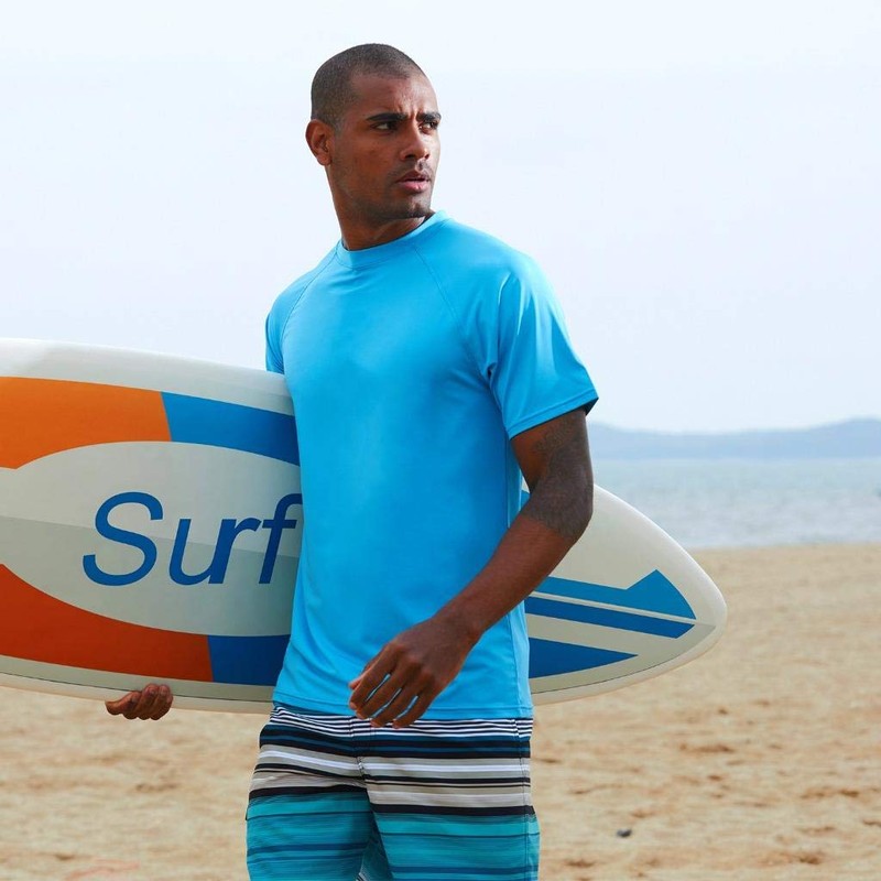 Arcweg Rashguard Men's Short-Sleeved UV Protection T-Shirt Elastic Quick-Drying Sun