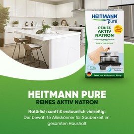 HEITMANN pure HEITMANN pure Reines Aktiv-Natron | Entfernt zuverlässig Fett, Gerüche und Flecken im ganzen Haushalt | 450 g