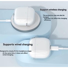 Electrones Clear Case Compatible with AirPods 4 Case, Carabiner Included, Reduced Yellowing, Wireless Charging, Shock Resistant, Transparent