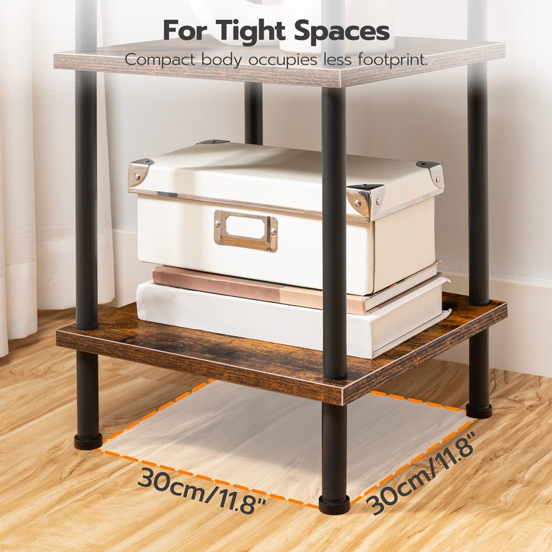 HOOBRO 5-Tier Corner Shelf Stand, Corner Square Rack Display Shelf,