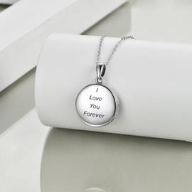 YFN Pentagram Pentacle Locket Necklace Sterling Silver Abalone Shell Celtic Pentacle Locket Necklace That Holds Pictures for Women Jewelry Gifts