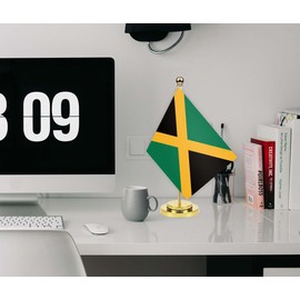 Jamaica Desk Flag, 30 cm Large Small Jamaican Banner Outdoor, Tiny Print Decor for Office, Home, Table, Desk, Jamaica