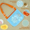 3Pcs Alphabet Printed Seashell Bags, Lightweight & Foldable Kids Beach