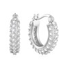 Philip Jones Silver Plated 20mm Pave Hoop Earrings Created with
