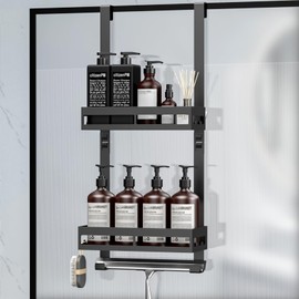 Diwoker Shower Shelf for Hanging - Shower Shelf No Drilling for Shower Wall Bathroom Organiser with 2 Shower Baskets Shampoo Holder for Shower