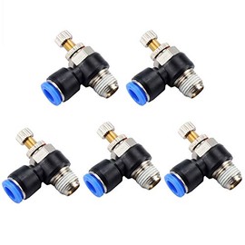 5Pcs Pneumatic Throttle Valve Push in Speed Controller Pneumatic Air Flow Control Valve Quick Connector for Air Piping, Pneumatic Tools (SL4-01)