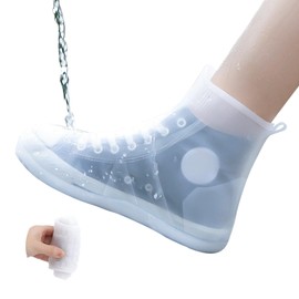 JEVRKAPZ Waterproof Shoe Covers No-Slip Thickened Shoe Protectors Reusable Foldable Shoes Cover for Rain Outdoor Overshoes Protectors Boots Shoes Covers Overshoe for Men Women Kid