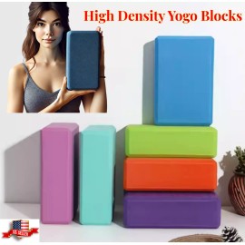 Unbranded 2pcs Yoga Blocks EVA Foam Exercise Brick Lightweight Odor Resistant for Home Gym - Dark Purple 2-Pack