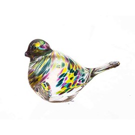 Amelia Art Glass Friendship Bird in Purple,Teal and Lime