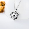PEIMKO 925 Sterling Silver Dog Paw Locket Necklace, Cat Paw