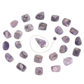 Cristal con Letras, Colores Vibrantes, 25 Piezas, Runas Vikingas, Chakras Curativos de Mente Pacífica para Decoración (Amatista con Péndulo)