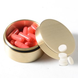 Alvinlite Caja de Almacenamiento Caja de latón Organizador de Joyas Contenedor Sellado Caja de latón de Forma Redonda con Tapa extraíble(S)