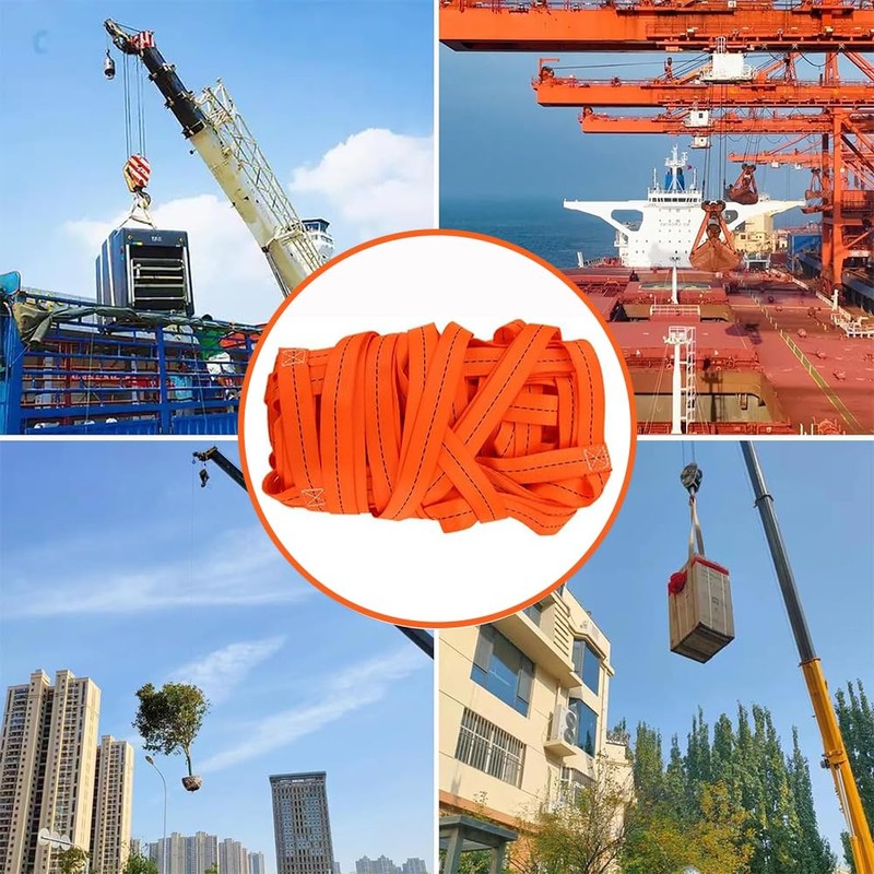 Safety Lifting Belt, Flat Nylon Sling Net, Heavy-Duty Cargo Lifting