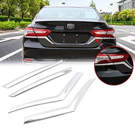 Xotic Tech Rear Tail Light Eyelid Eyebrow Edge Cover Trim, Chrome, Compatible with Camry LE XLE 2018-2022