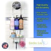 Gecko-Loc SHS-015EXT Extra Long Adjustable Hanging Shower Caddy, Over-the-Showerhead Organizer