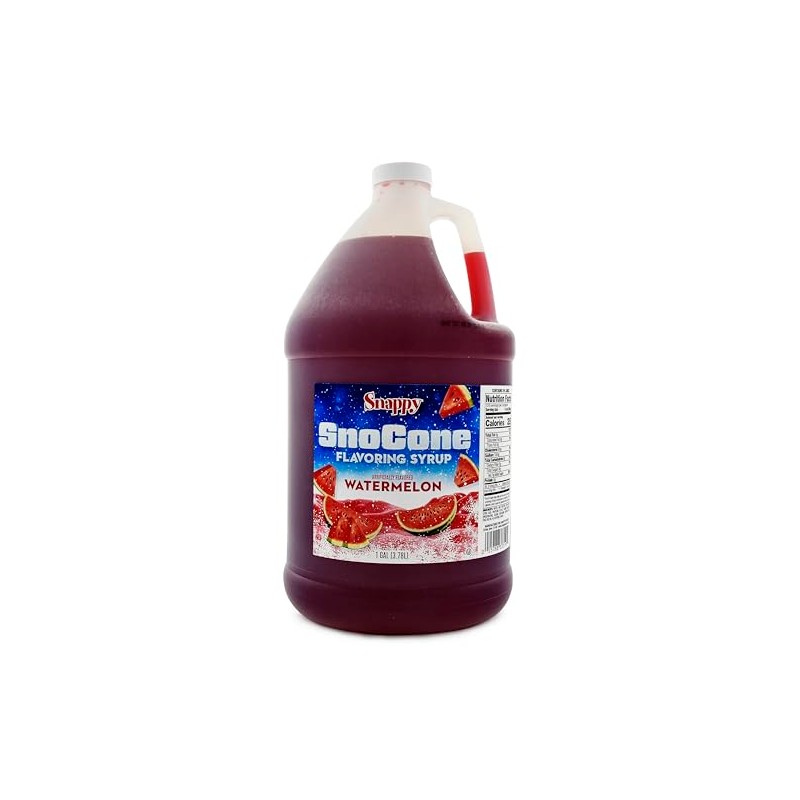Snappy Watermelon Sno Cone Syrup, 1 Gallon (128 ounces) Size,