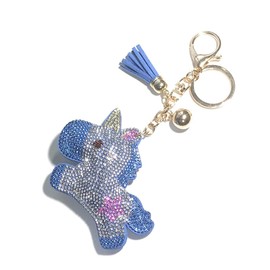 Riggulal Key Chain Unicorn Bag Charm Key Ring Glitter, blue