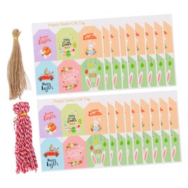 FRCOLOR Etiquetas de Obsequio de Pascua Diseño de Conejito Etiquetas de Papel para Tarjetas Colgantes Bonitas de Obsequio para Festivales Decoración de Pascua para Manualidades