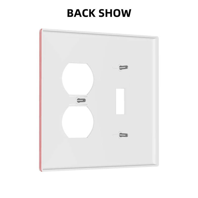 Red 2 Gang Single Toggle/Double Duplex Combo Outlet Light Switch