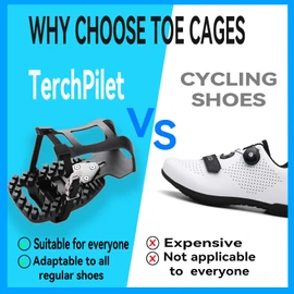 Stop Buying Cycling Shoes! TerchPilet Toe Clips Cage for Peloton Bike & Bike+, Ride with Sneakers - for Look Delta Pedals