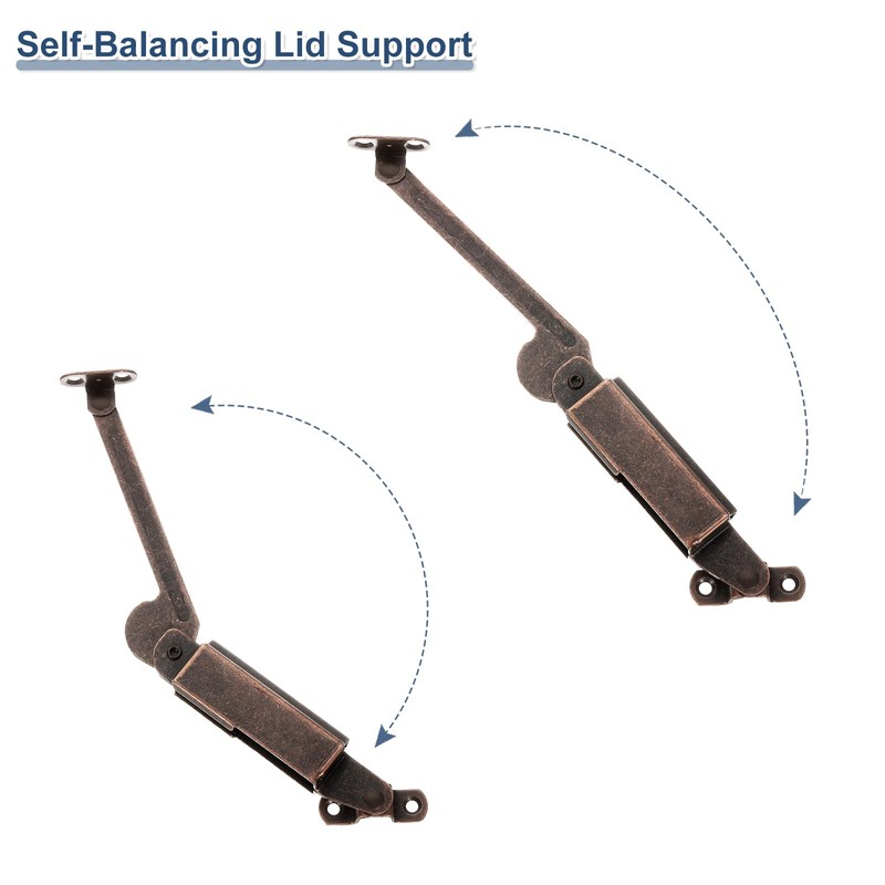 sourcing map 2Pcs Self-Balancing Lid Support Hinges, Iron Hinges Support