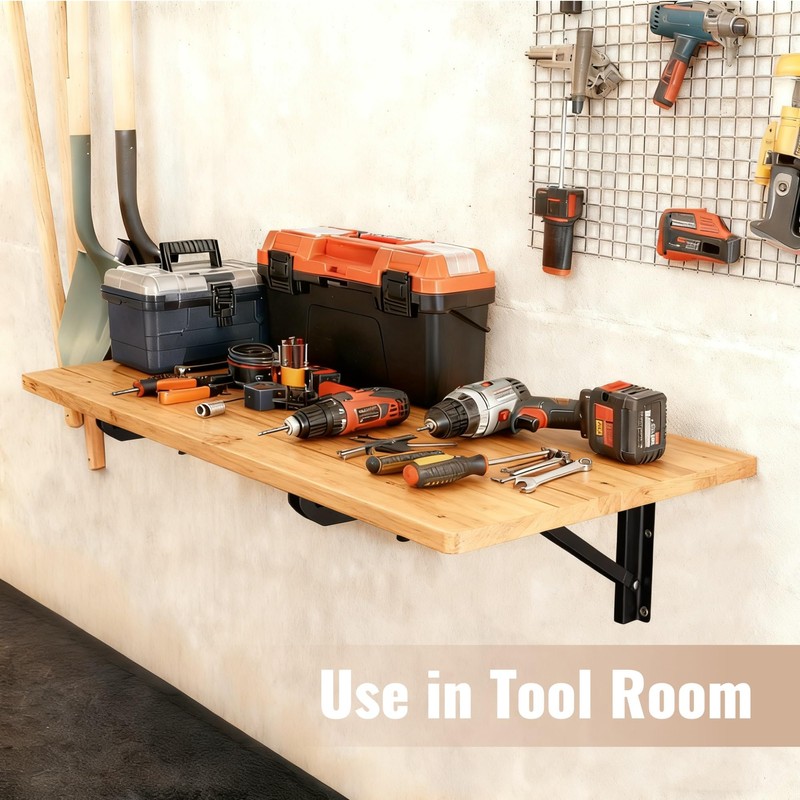 CHZHWFDC Wall Mounted Folding Table, 15.7"x31.5", 100 LBS Load
