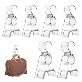 Famitree Pack of 6 Handbag Hangers Hooks Wardrobe Transparent