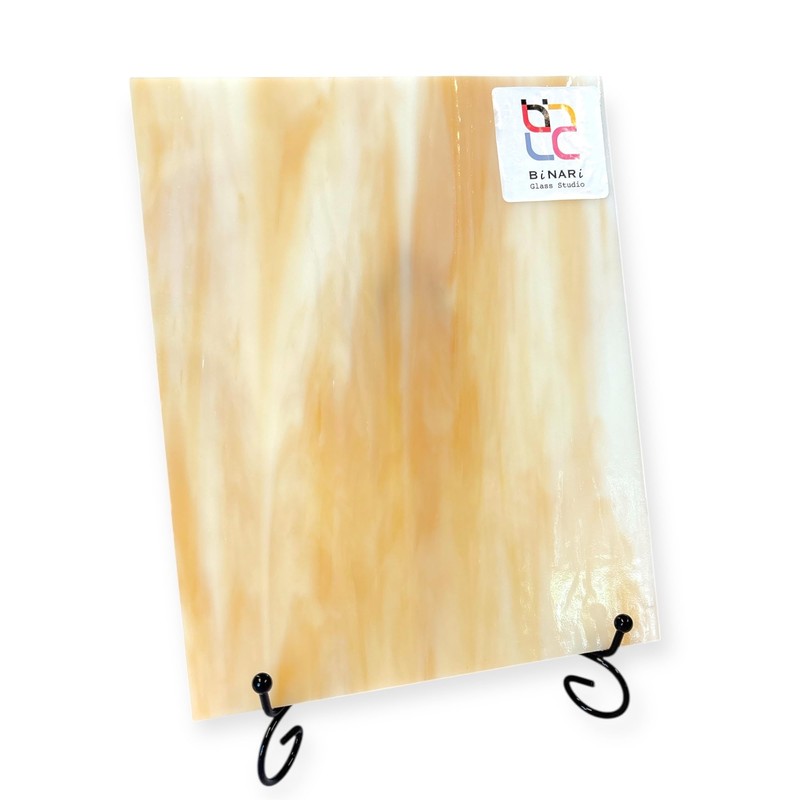 Wissmach Stained Glass Sheet : Light Amber, Wisspy Opal by